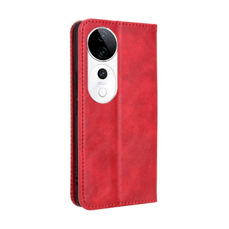 For vivo S19 Pro 5G / V40 5G Magnetic Buckle Retro Texture Leather Phone Case
