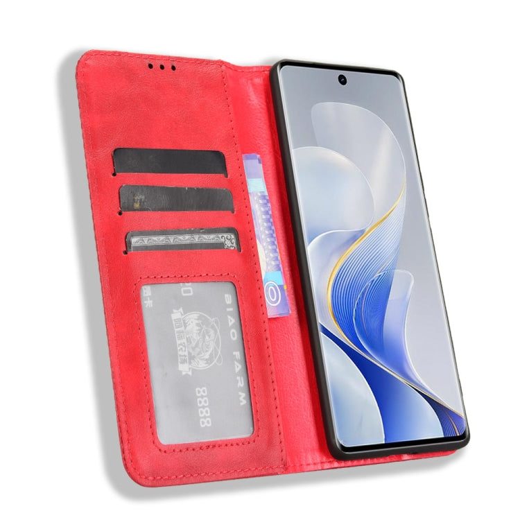 For vivo S19 Pro 5G / V40 5G Magnetic Buckle Retro Texture Leather Phone Case