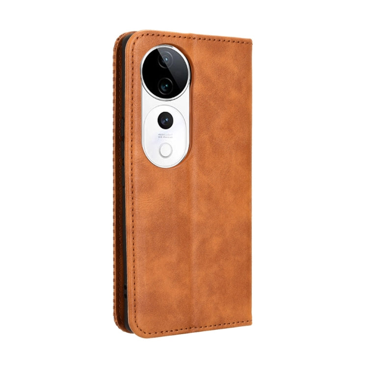 For vivo S19 Pro 5G / V40 5G Magnetic Buckle Retro Texture Leather Phone Case