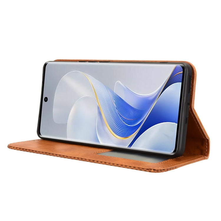 For vivo S19 Pro 5G / V40 5G Magnetic Buckle Retro Texture Leather Phone Case