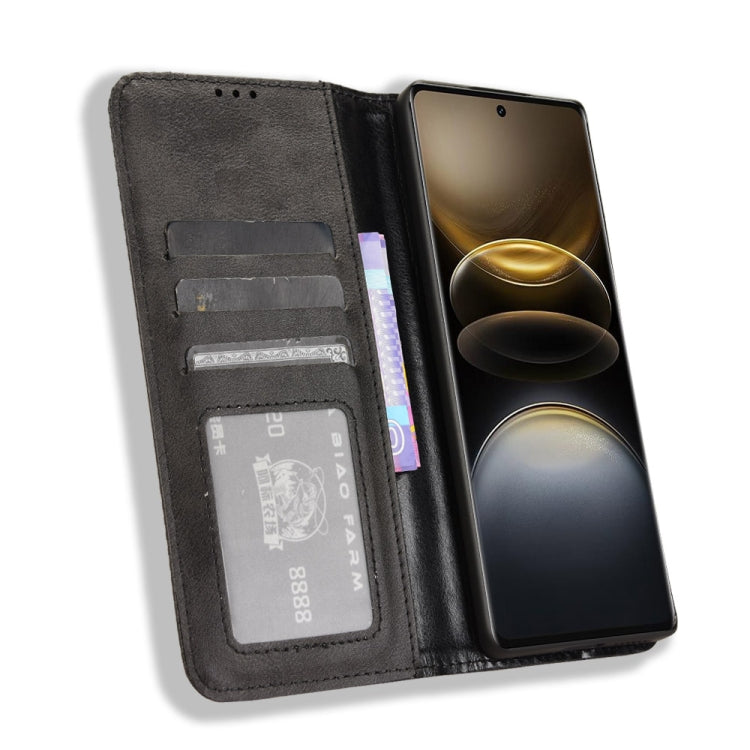 For vivo X100 Ultra 5G Magnetic Buckle Retro Texture Leather Phone Case