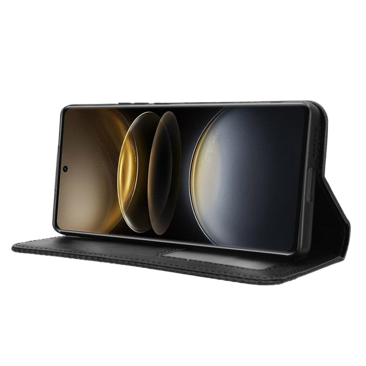 For vivo X100 Ultra 5G Magnetic Buckle Retro Texture Leather Phone Case