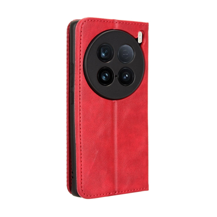 For vivo X100 Ultra 5G Magnetic Buckle Retro Texture Leather Phone Case