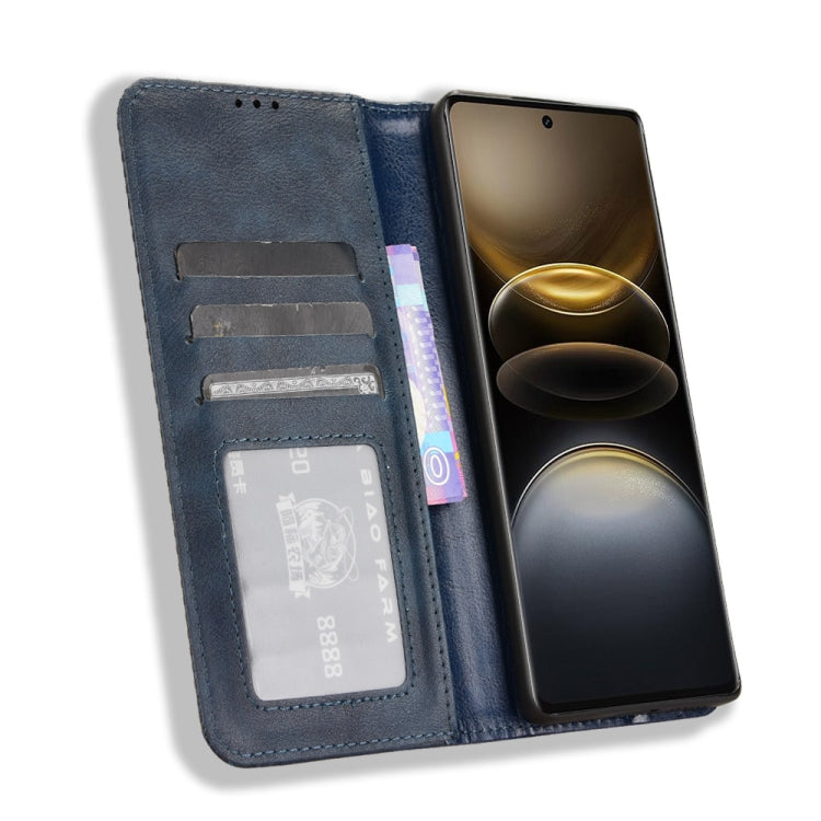 For vivo X100 Ultra 5G Magnetic Buckle Retro Texture Leather Phone Case