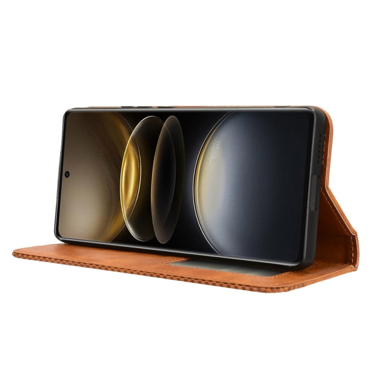 For vivo X100 Ultra 5G Magnetic Buckle Retro Texture Leather Phone Case