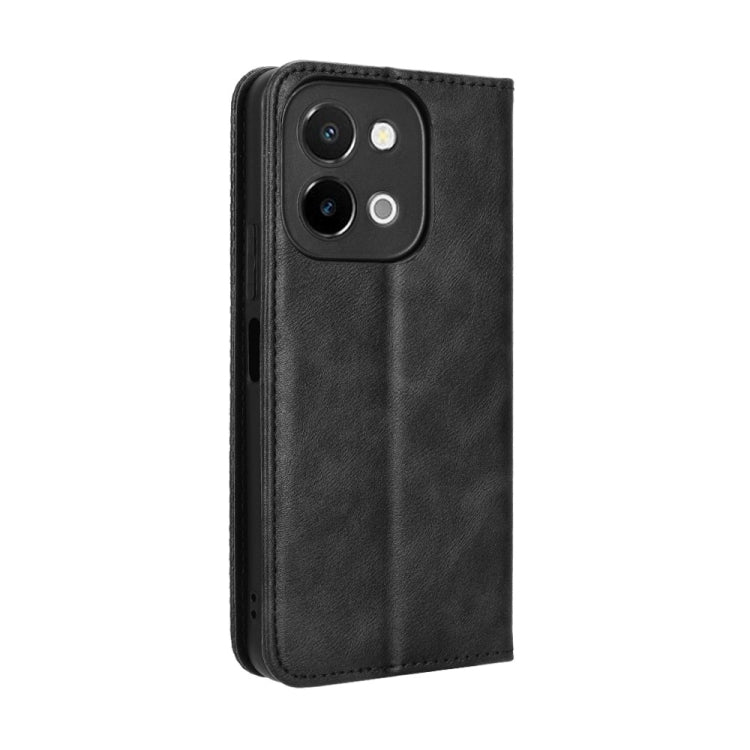 For vivo Y28 4G Magnetic Buckle Retro Texture Leather Phone Case