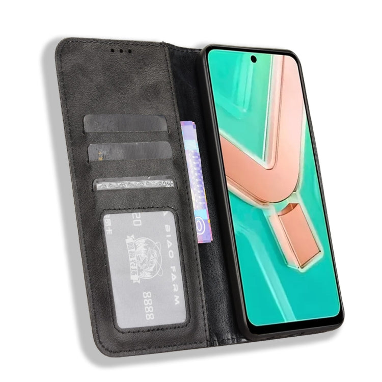 For vivo Y28 4G Magnetic Buckle Retro Texture Leather Phone Case