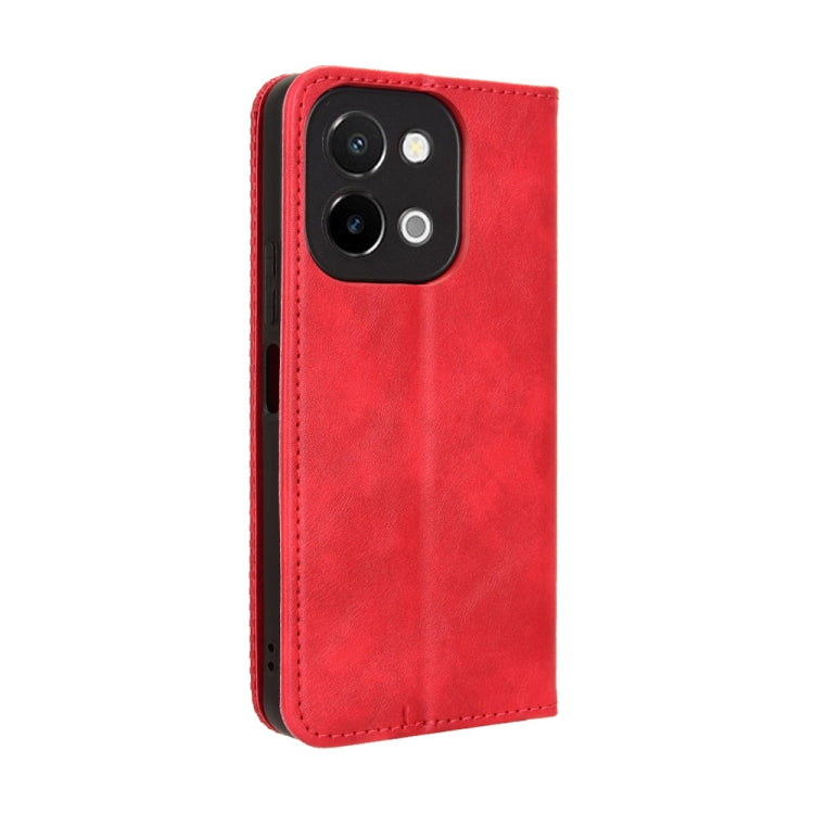 For vivo Y28 4G Magnetic Buckle Retro Texture Leather Phone Case