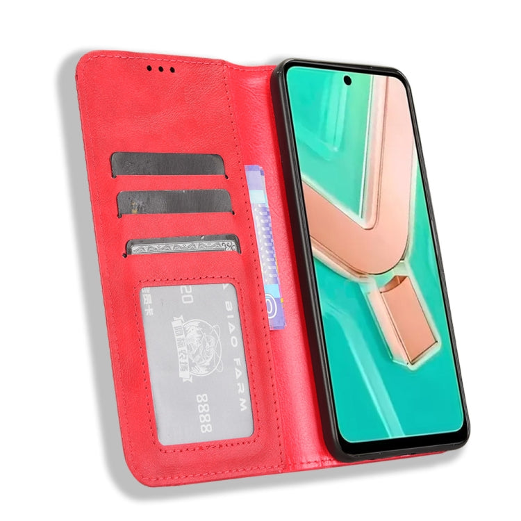 For vivo Y28 4G Magnetic Buckle Retro Texture Leather Phone Case