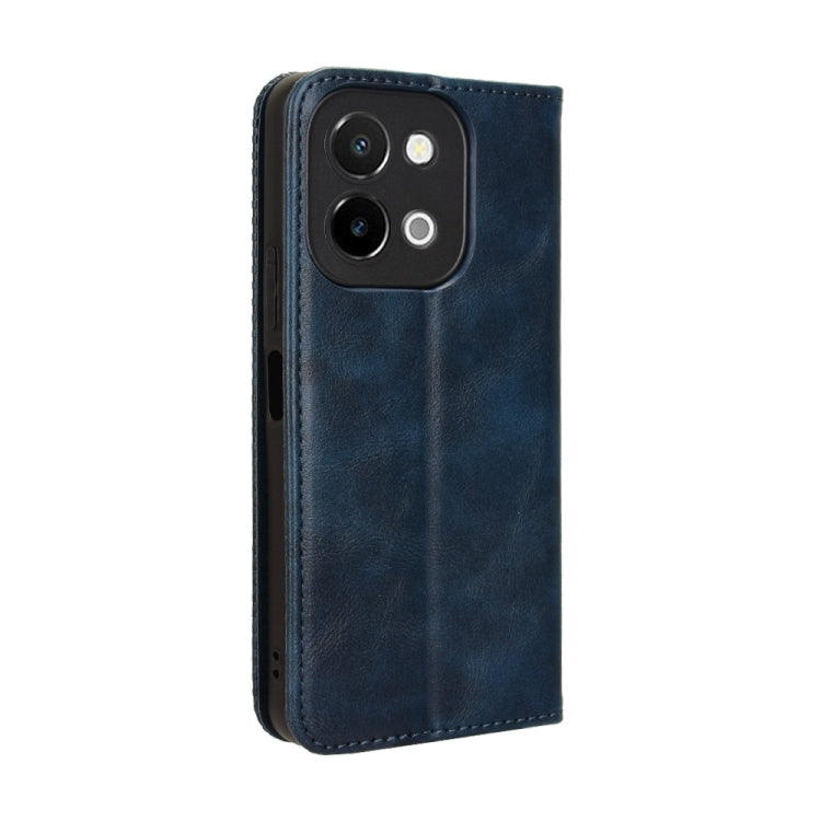 For vivo Y28 4G Magnetic Buckle Retro Texture Leather Phone Case