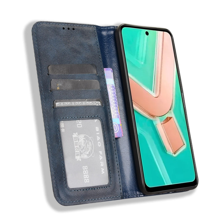 For vivo Y28 4G Magnetic Buckle Retro Texture Leather Phone Case