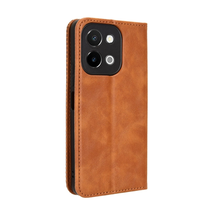 For vivo Y28 4G Magnetic Buckle Retro Texture Leather Phone Case
