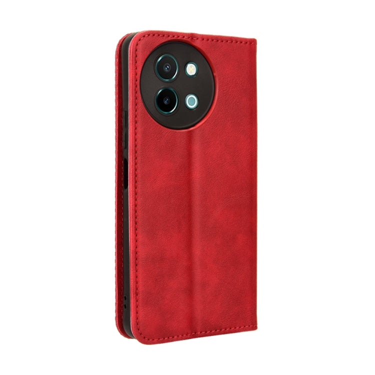 For vivo Y58 5G Magnetic Buckle Retro Texture Leather Phone Case