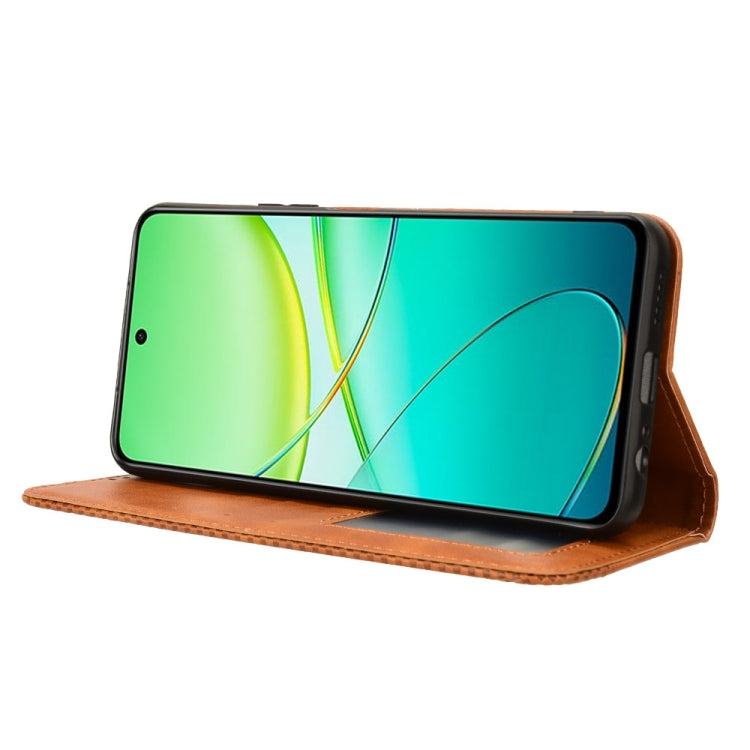 For vivo Y58 5G Magnetic Buckle Retro Texture Leather Phone Case