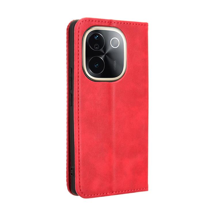 For vivo T3 Pro 5G / iQOO Z9S Pro 5G Magnetic Buckle Retro Texture Leather Phone Case