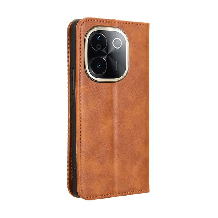 For vivo T3 Pro 5G / iQOO Z9S Pro 5G Magnetic Buckle Retro Texture Leather Phone Case