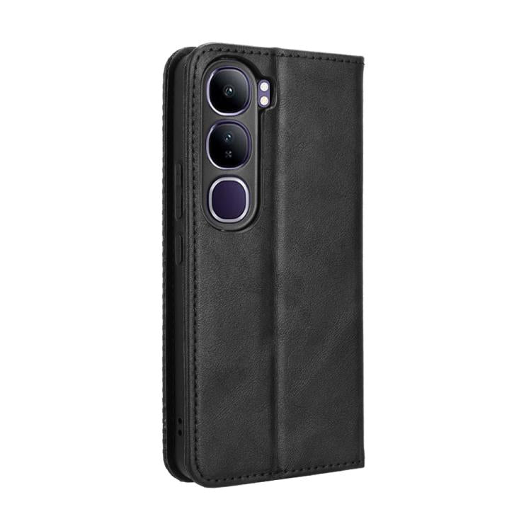 For vivo V40 Lite 4G / 5G IDN Magnetic Buckle Retro Texture Leather Phone Case