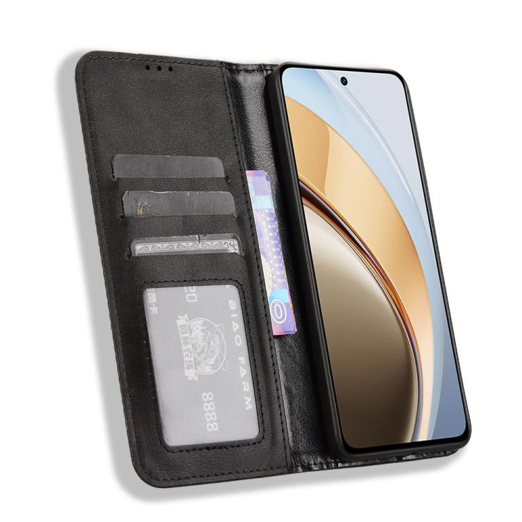For vivo V40 Lite 4G / 5G IDN Magnetic Buckle Retro Texture Leather Phone Case