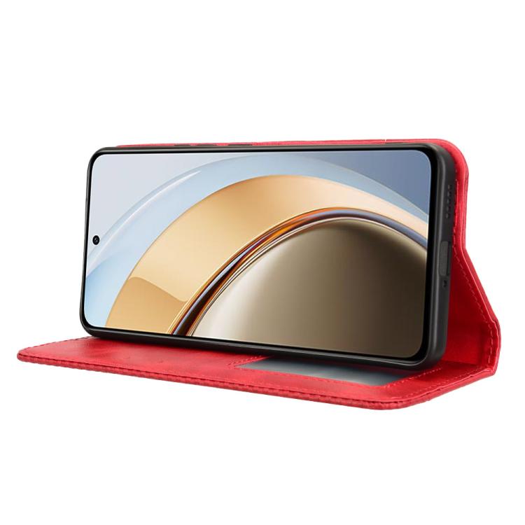 For vivo V40 Lite 4G / 5G IDN Magnetic Buckle Retro Texture Leather Phone Case