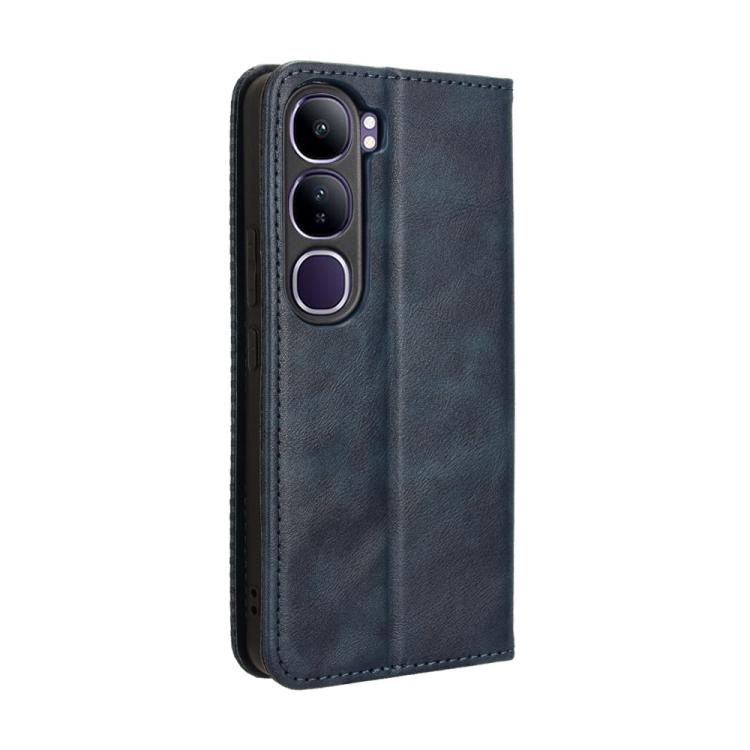 For vivo V40 Lite 4G / 5G IDN Magnetic Buckle Retro Texture Leather Phone Case