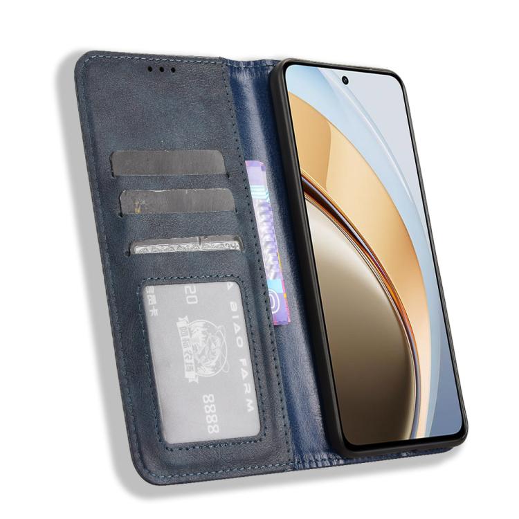 For vivo V40 Lite 4G / 5G IDN Magnetic Buckle Retro Texture Leather Phone Case