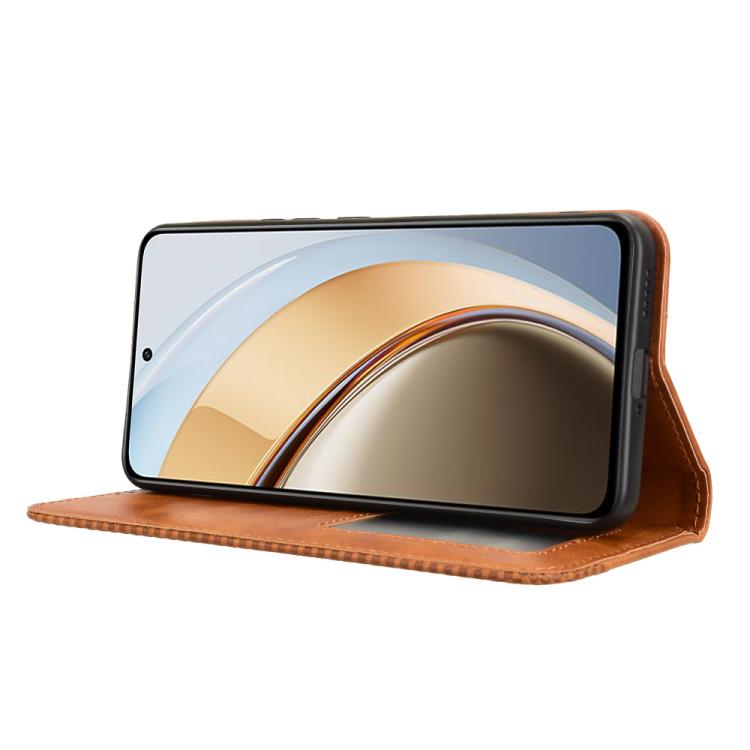For vivo V40 Lite 4G / 5G IDN Magnetic Buckle Retro Texture Leather Phone Case