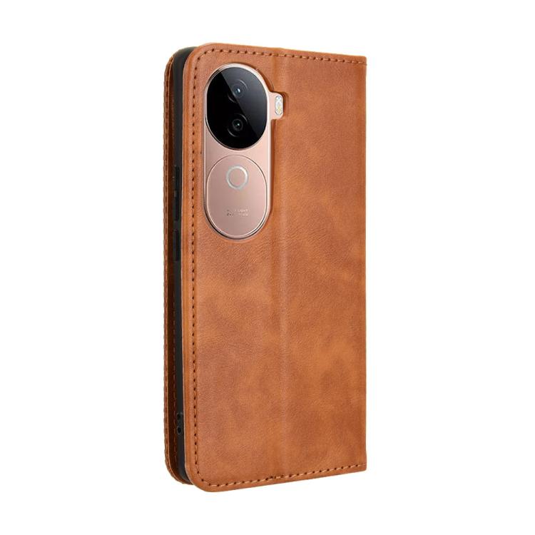 For vivo V40e 5G / iQOO Z9S 5G Magnetic Buckle Retro Texture Leather Phone Case