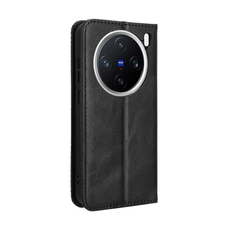 For vivo X200 5G Magnetic Buckle Retro Texture Leather Phone Case