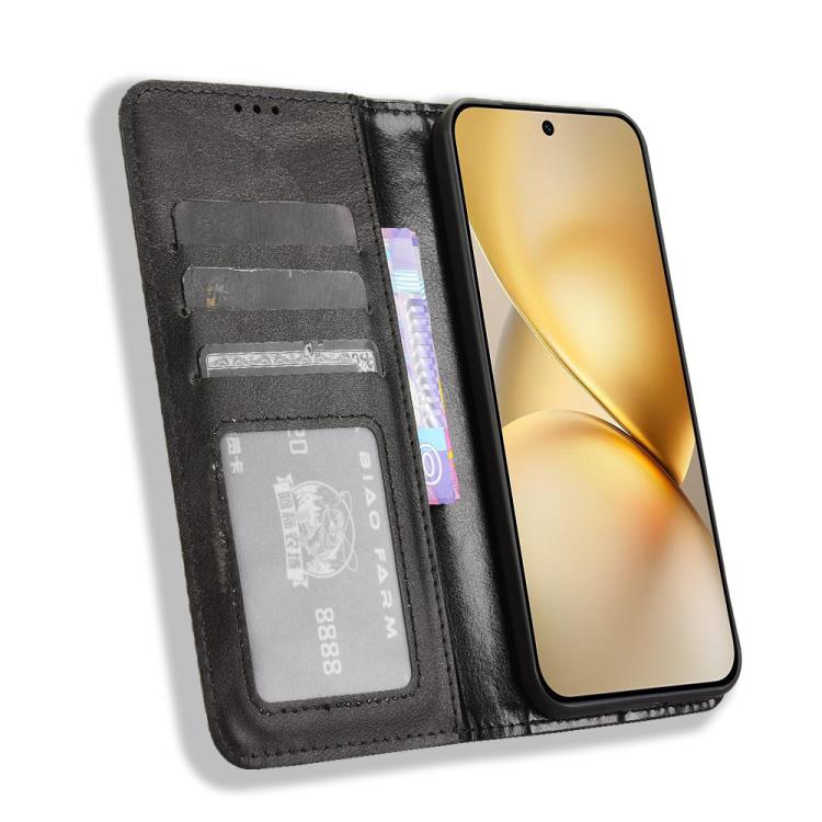 For vivo X200 5G Magnetic Buckle Retro Texture Leather Phone Case