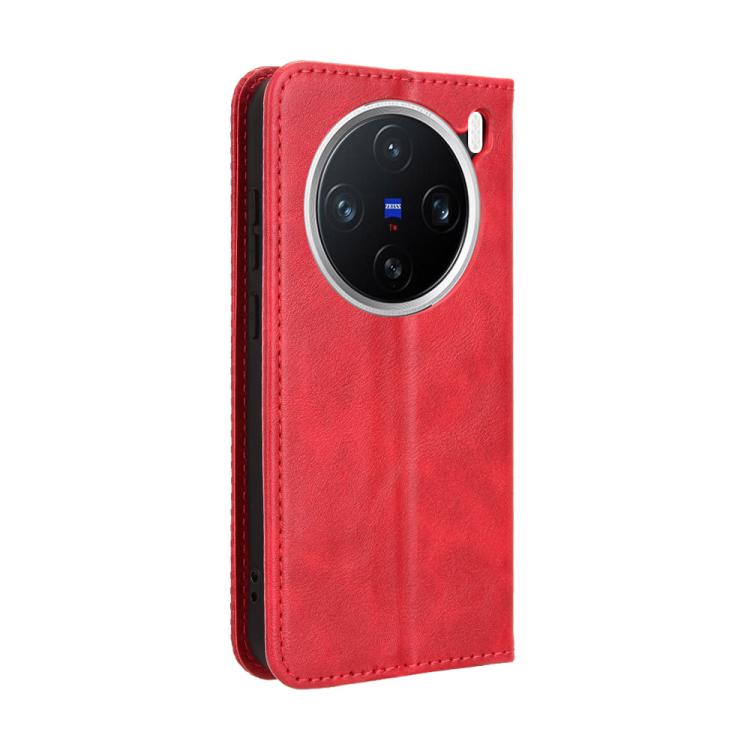 For vivo X200 5G Magnetic Buckle Retro Texture Leather Phone Case