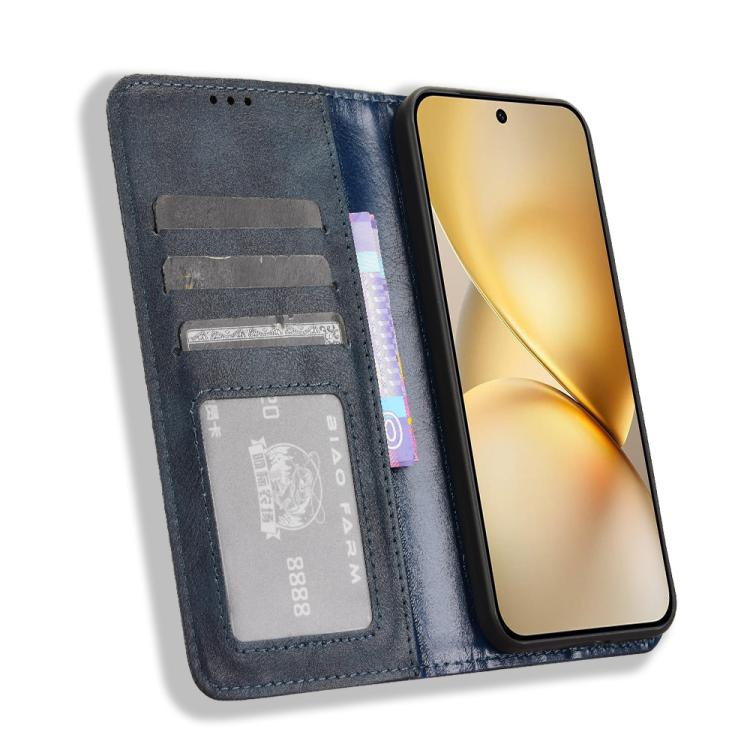 For vivo X200 5G Magnetic Buckle Retro Texture Leather Phone Case
