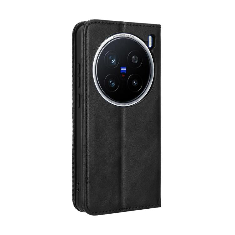 For vivo X200 Pro 5G Magnetic Buckle Retro Texture Leather Phone Case