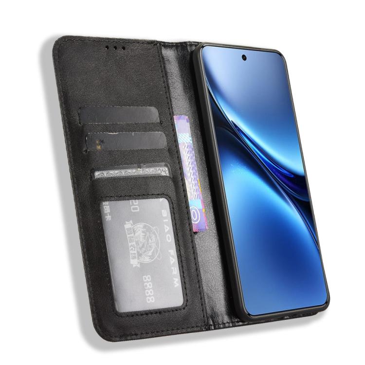 For vivo X200 Pro 5G Magnetic Buckle Retro Texture Leather Phone Case