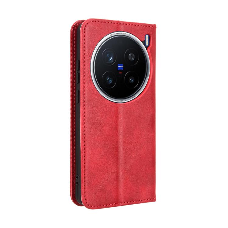 For vivo X200 Pro 5G Magnetic Buckle Retro Texture Leather Phone Case
