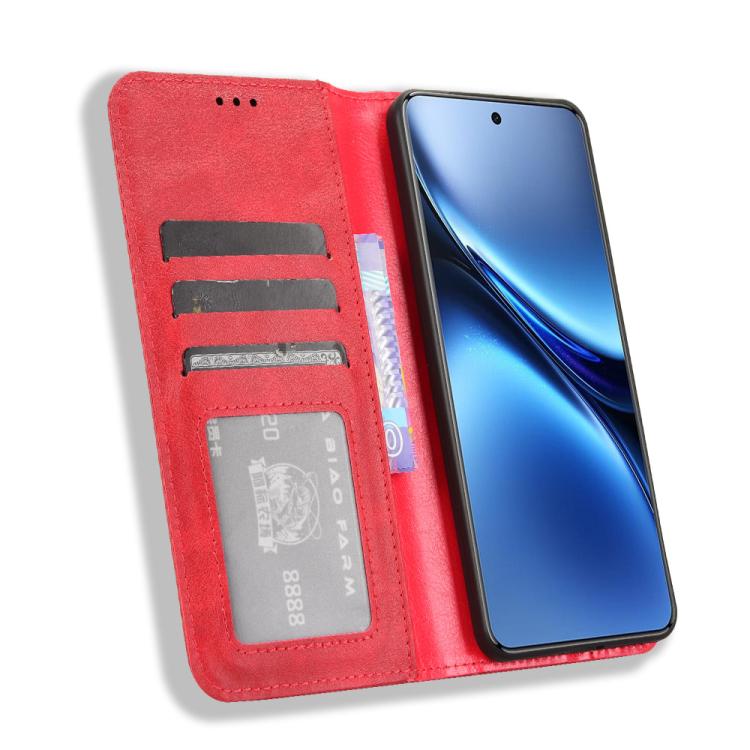 For vivo X200 Pro 5G Magnetic Buckle Retro Texture Leather Phone Case