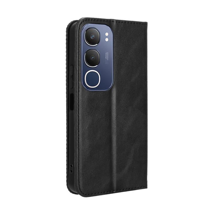 For vivo Y19s 4G Magnetic Buckle Retro Texture Leather Phone Case