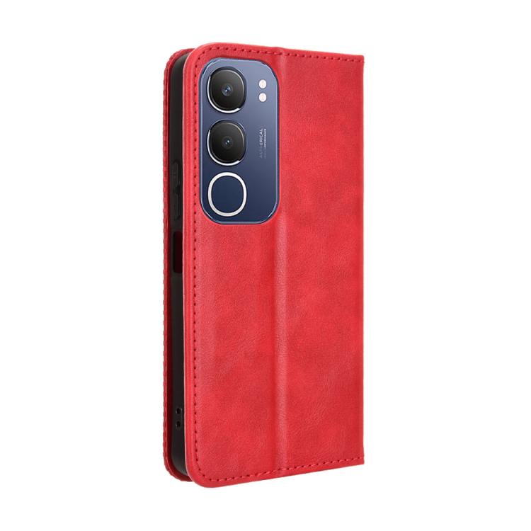 For vivo Y19s 4G Magnetic Buckle Retro Texture Leather Phone Case