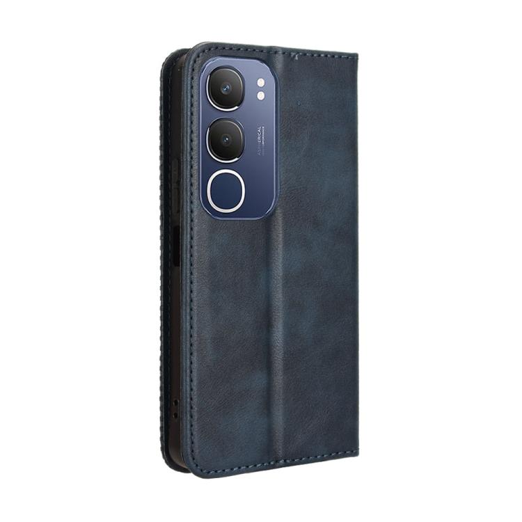 For vivo Y19s 4G Magnetic Buckle Retro Texture Leather Phone Case