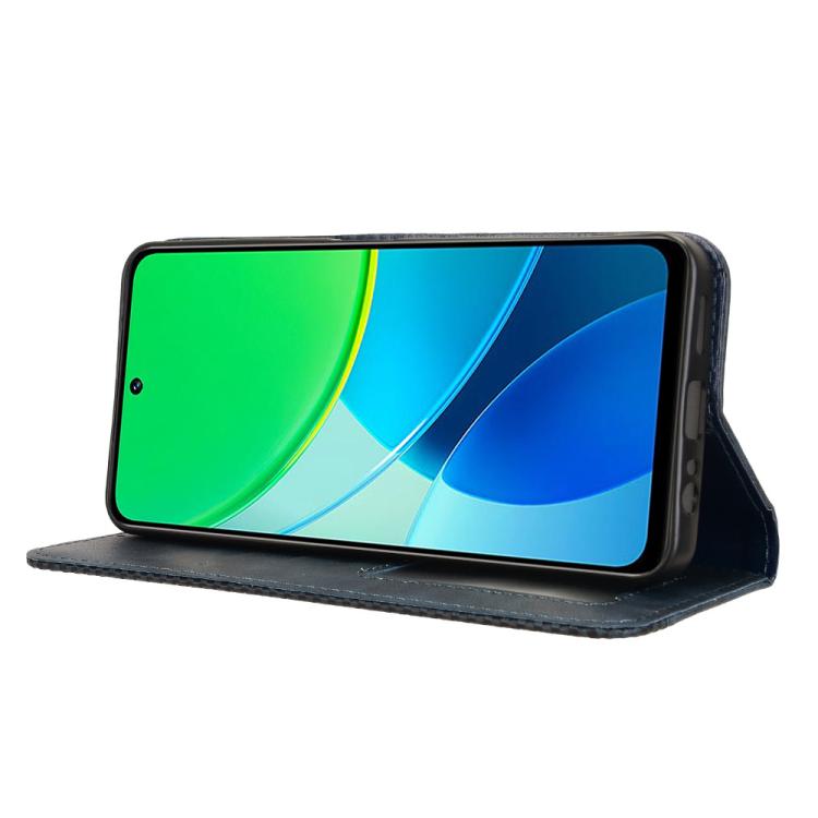 For vivo Y19s 4G Magnetic Buckle Retro Texture Leather Phone Case