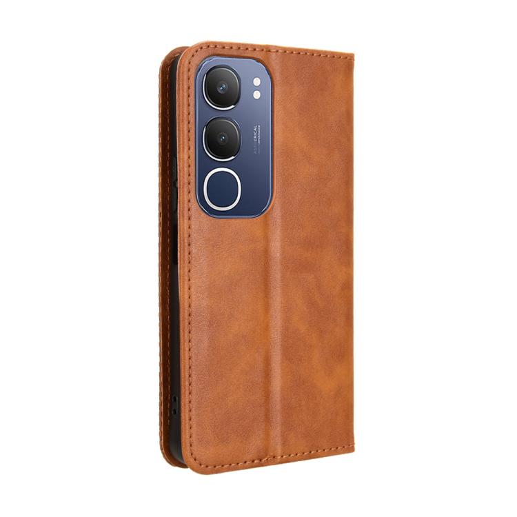 For vivo Y19s 4G Magnetic Buckle Retro Texture Leather Phone Case