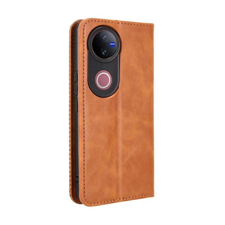 For vivo V50 5G Magnetic Buckle Retro Texture Leather Phone Case