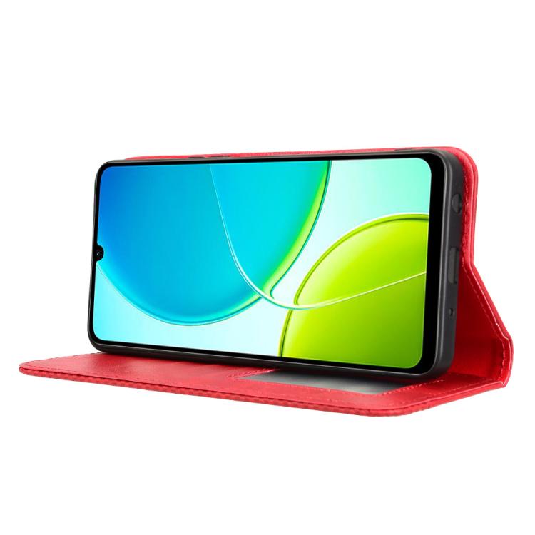 For vivo Y04 4G / Y29s 5G Magnetic Buckle Retro Texture Leather Phone Case