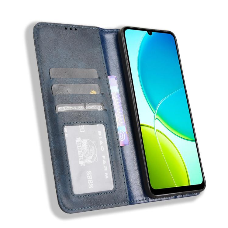 For vivo Y04 4G / Y29s 5G Magnetic Buckle Retro Texture Leather Phone Case
