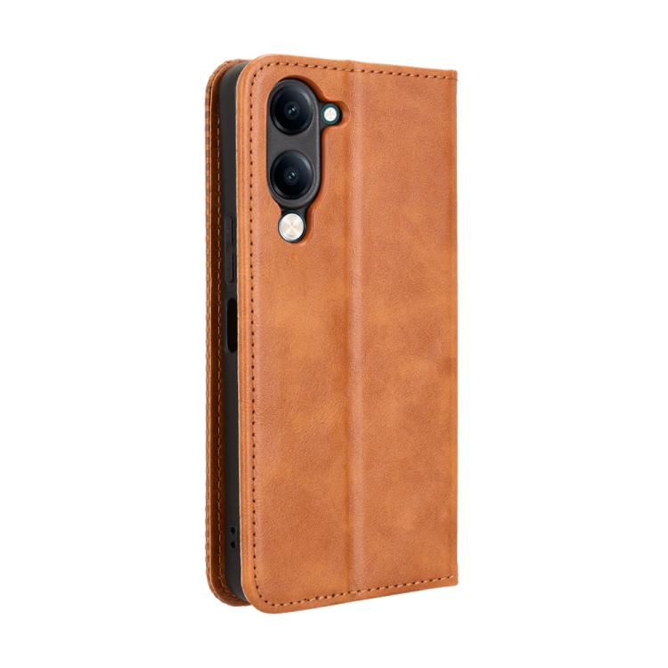 For vivo Y04 4G / Y29s 5G Magnetic Buckle Retro Texture Leather Phone Case