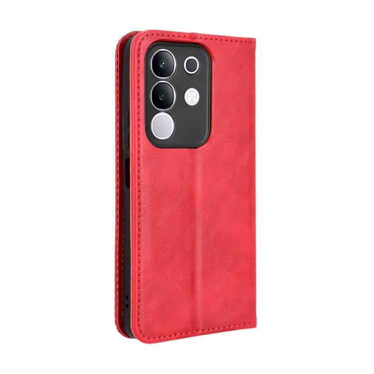 For vivo Y29 4G / T4x 5G Magnetic Buckle Retro Texture Leather Phone Case