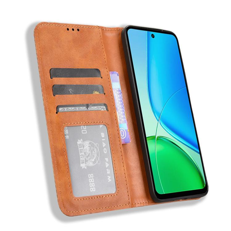 For vivo Y29 4G / T4x 5G Magnetic Buckle Retro Texture Leather Phone Case