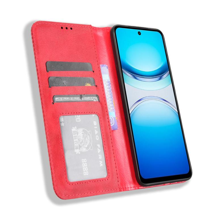 For vivo Y39 5G / Y300i Magnetic Buckle Retro Texture Leather Phone Case