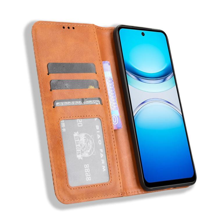 For vivo Y39 5G / Y300i Magnetic Buckle Retro Texture Leather Phone Case