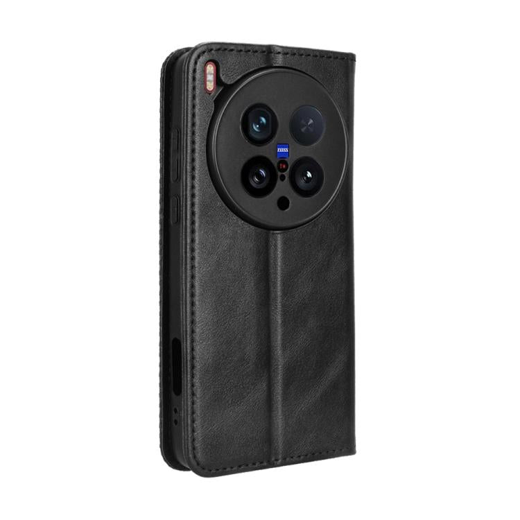 For vivo X200 Ultra 5G Magnetic Buckle Retro Texture Leather Phone Case