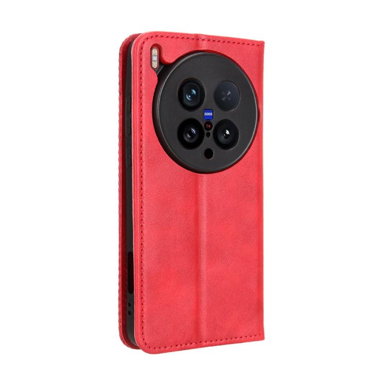 For vivo X200 Ultra 5G Magnetic Buckle Retro Texture Leather Phone Case